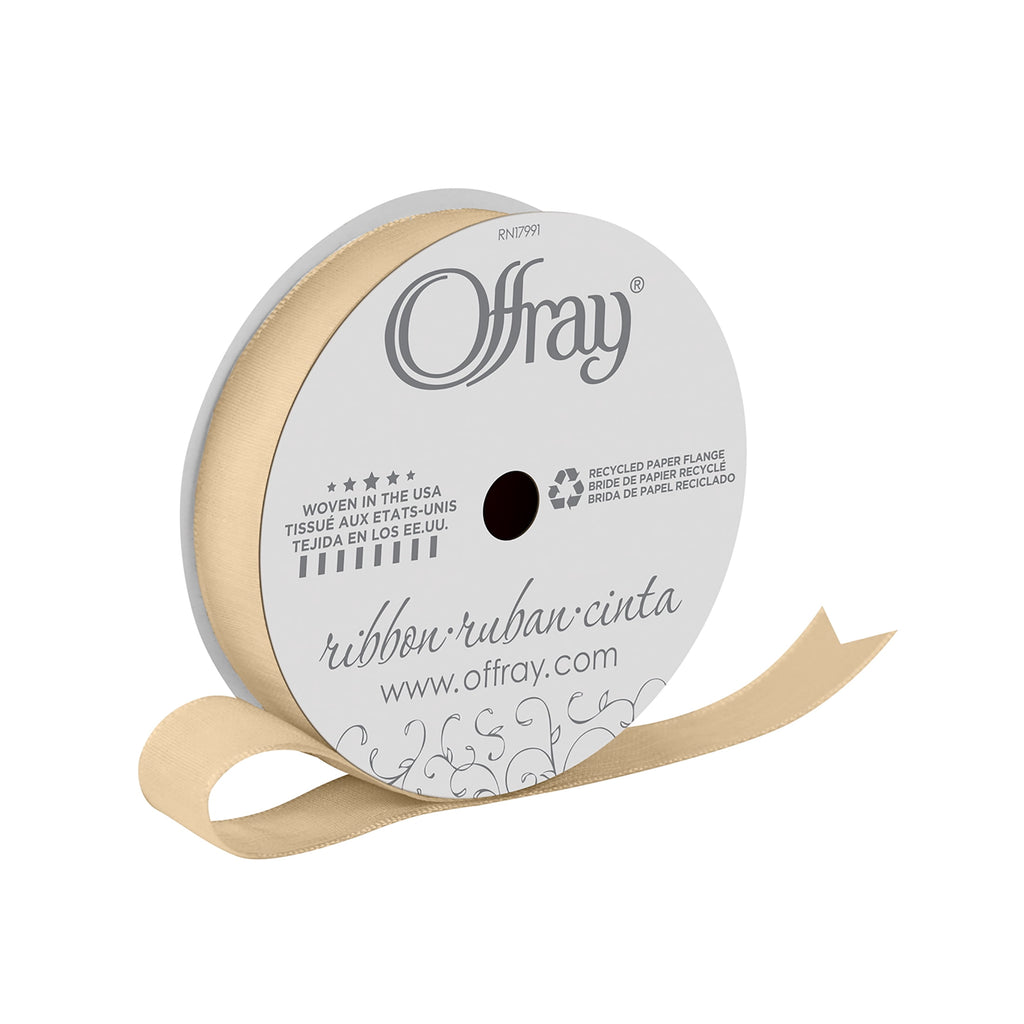 (3 pack) Offray Ribbon, Oatmeal Brown 5/8 inch Woven Ribbon, 12 feet