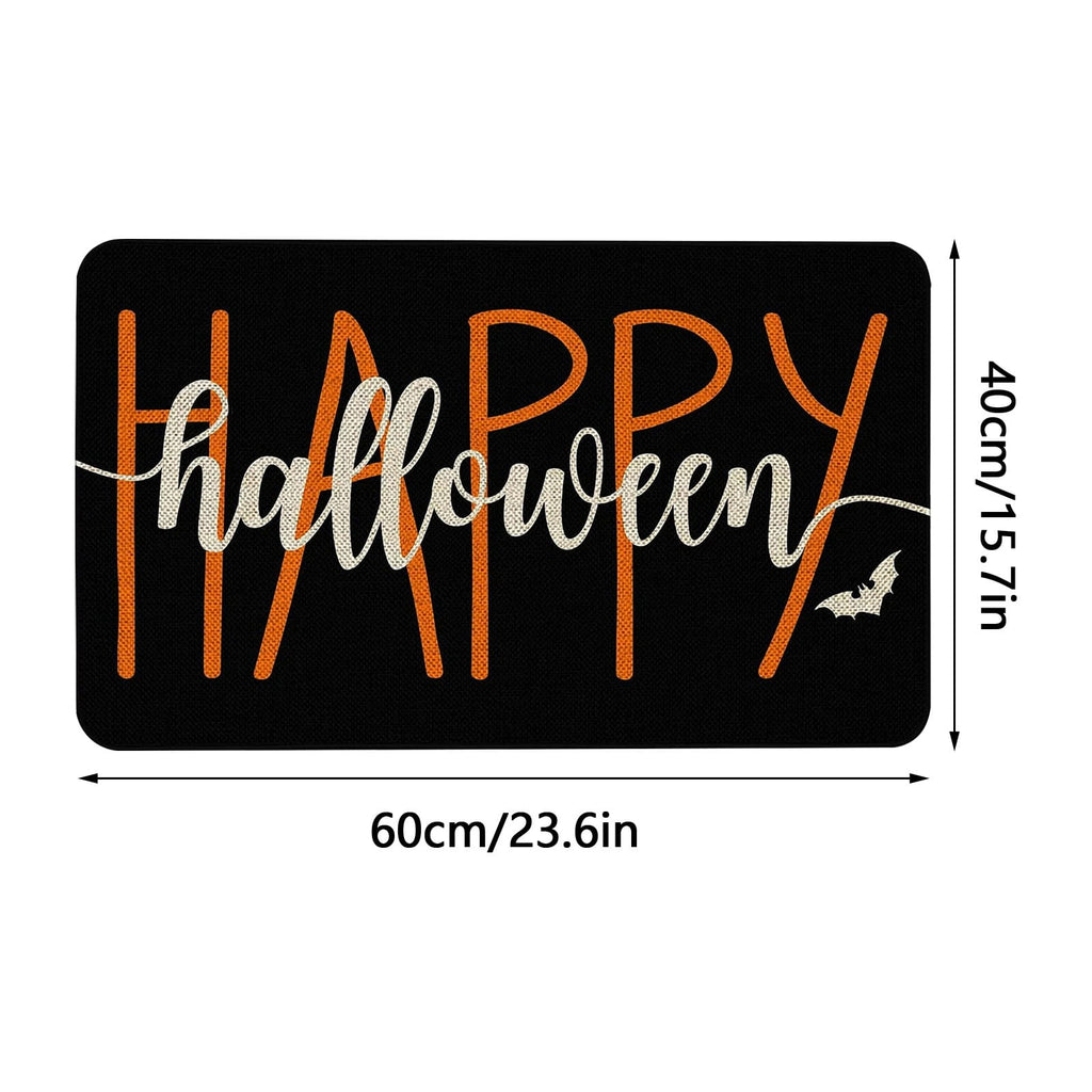 Halloween Welcome Doormat, Indoor Outdoor Entrance Floor Mat, Trick or Treat Decorations Doormat, Non Slip Halloween Decor Funny Mats
