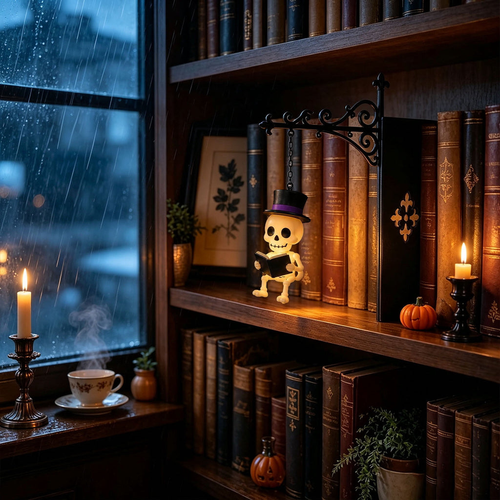 Nkmbld Halloween Bookshelf Lamp, Vintage Library Lantern Decorative Bookshelf Lighting, Hanging Ghost Lantern Book Shelf Light, Halloween Decorations Indoor