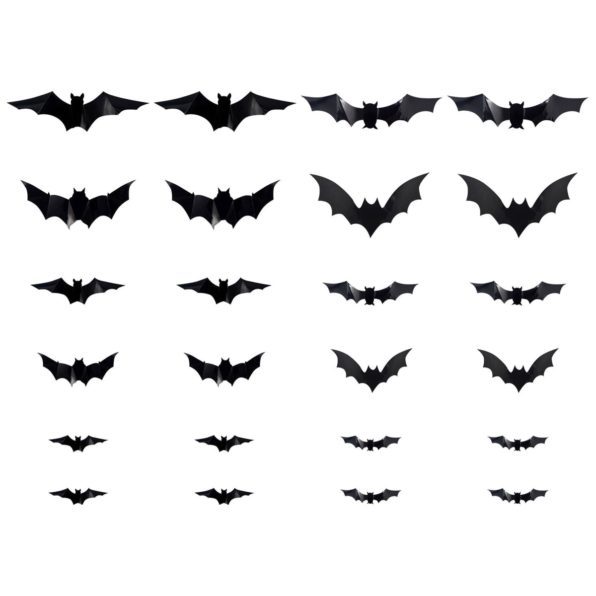 CQHVKQ 60 PCS Halloween Bats Decorations, Realistic 3D LED Bats Wall Stickers Decor, Assorted Size Removable Lighted PVC Bats DIY Wall Sticker for Halloween Party, Bedroom, Home, Indoor and Outdoor
