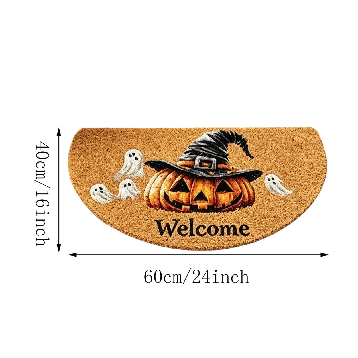 Halloween Ghost Door Mat, Cute Welcome Mat for Front Door Porch Entryway Haunted Outdoor Decor Spooky Decorative Entrance Doormat Non Slip Halloween Rug, 16" x 24"