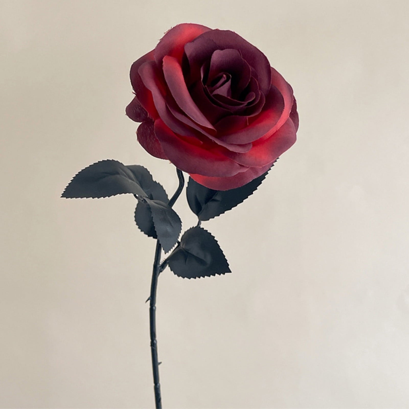 AZXY Halloween Decor, Halloween Indoor Decor, Halloween Tabletop, Artificial Red Silk Rose Stems, Gothic Fake Floral Bouquet, Halloween Decorations for Home Table Party Decor
