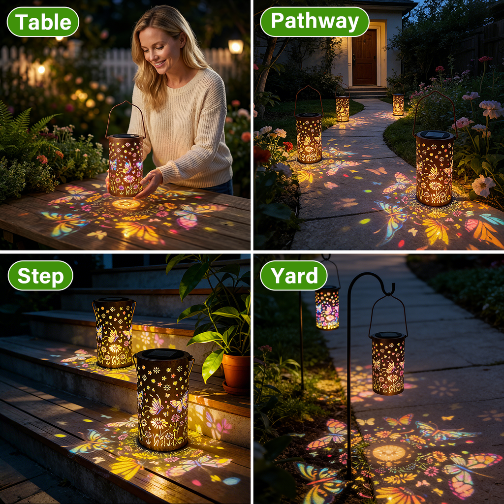 Colorful Solar Lanterns IP65 Outdoor Waterproof, Mother's Day Gifts for Women Mom Grandma - LED Colorful Sunflower Solar Lights Metal Hanging Lantern for Patio Yard Porch