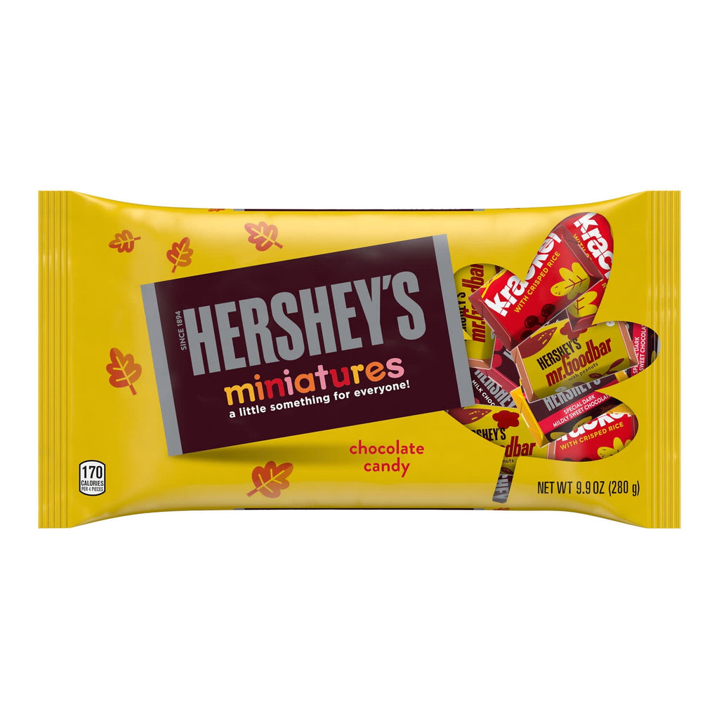 Hershey's Miniatures Assorted Chocolate Halloween Candy, Bag 9.9 oz
