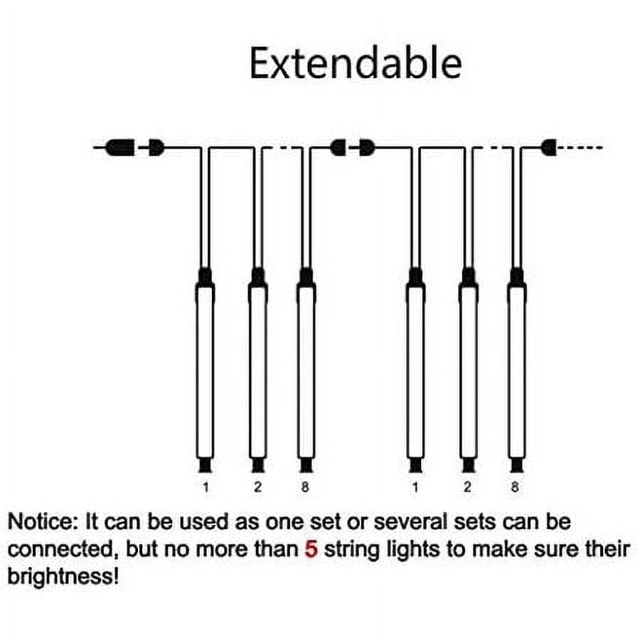 Morttic Meteor Shower Lights, Outdoor Falling Rain Lights 12 inch 8 Tube 192 LED Snow Falling Icicle Cascading Lights for Xmas Tree Halloween Decoration Wedding Party, Warm White