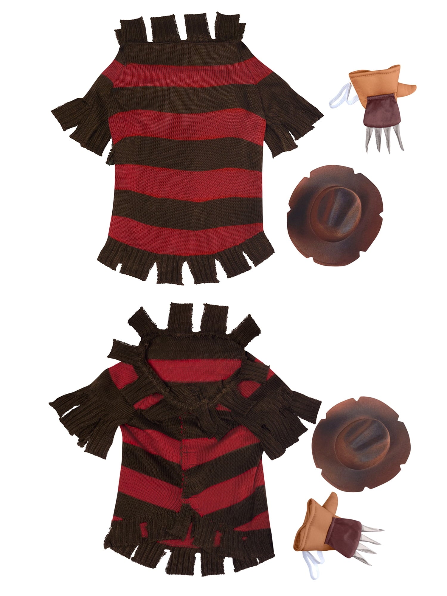 A Nightmare on Elm Street Freddy Krueger Pet Costume for Dogs or Cats by Rubies, XL