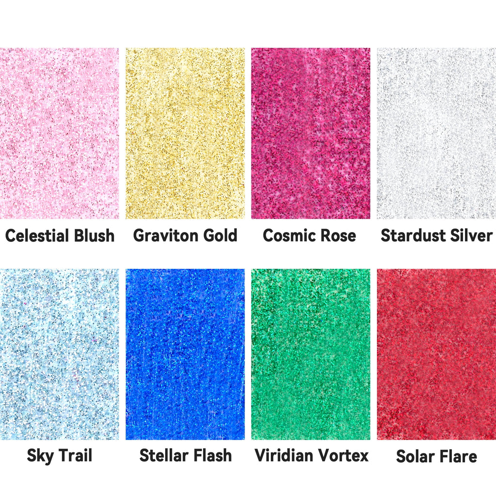 AUREUO Galaxy Glitter Acrylic Paint Set - 8 Twinkle Colors 0.71 Fl Oz / 21ml Tubes Sparkling Art Paints for Crafts Decor Non-toxic Painting Supplies for Artists