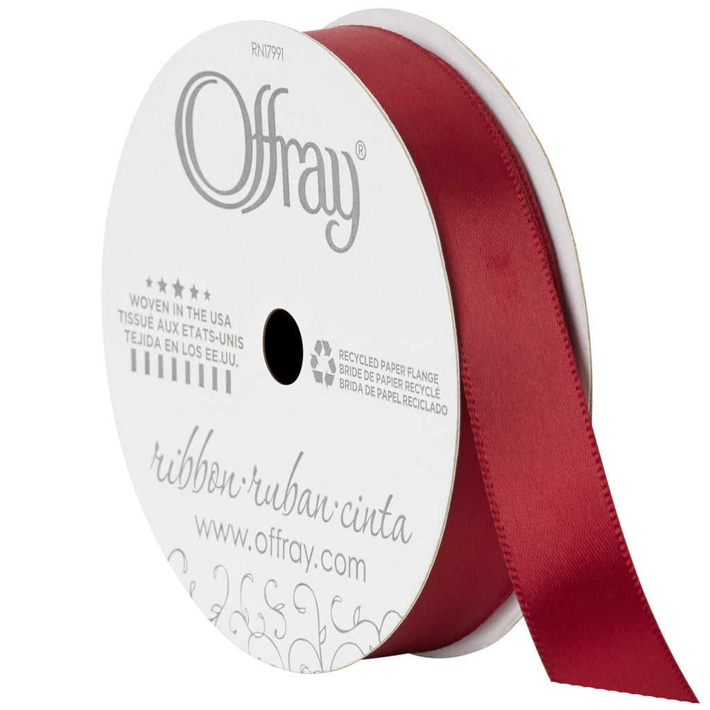 (3 pack) Offray Ribbon, Forest Green 5/8 inch Single Face Satin Polyester Ribbon, 18 feet