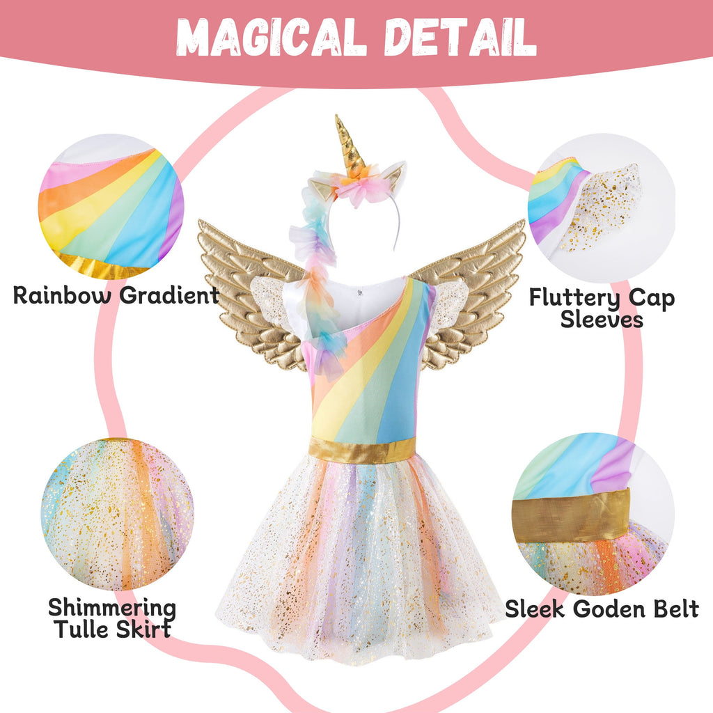 CZKHPTY Girls 3D Butterfly Fairy Tutu Dress, Whimsical Garden Princess Pretend Play Fancy Outfit, Sizes 3-4Y
