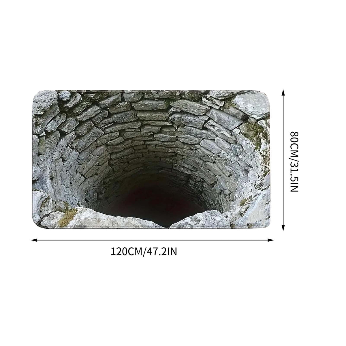 2026 New 3D Hole Rug, Rugs That Look like a Hole, Trap Optical Illusion Bottomless Non-slip Doormat for Door Entrance, Bathroom, Stairs, Playroom, Living Room, Or Area Decoration