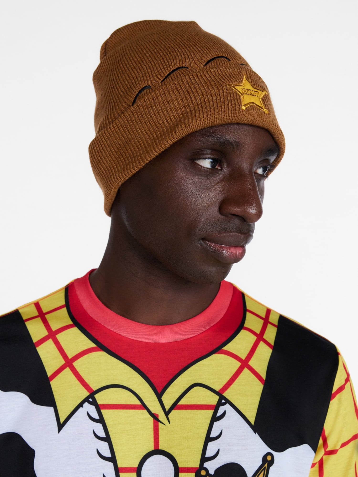Toy Story Men’s Woody Cosplay Graphic Tee and Beanie Set, 2 Piece, Sizes XS-3XL