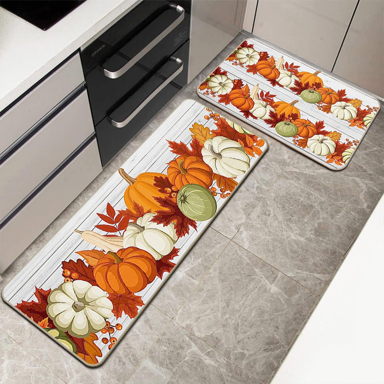 Muecwrye 2 Pcs Fall Doormats, Halloween Doormat, Cute Welcome Mats for Outside, Bathroom Front Door Mat, Washable Fall Rugs for Front Porch Entrance, Farmhouse Indoor Outdoor decor