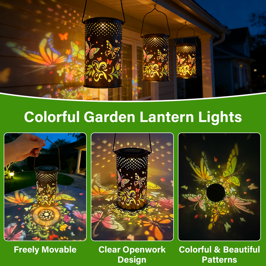 Colorful Solar Lanterns IP65 Outdoor Waterproof, Mother's Day Gifts for Women Mom Grandma - LED Colorful Sunflower Solar Lights Metal Hanging Lantern for Patio Yard Porch