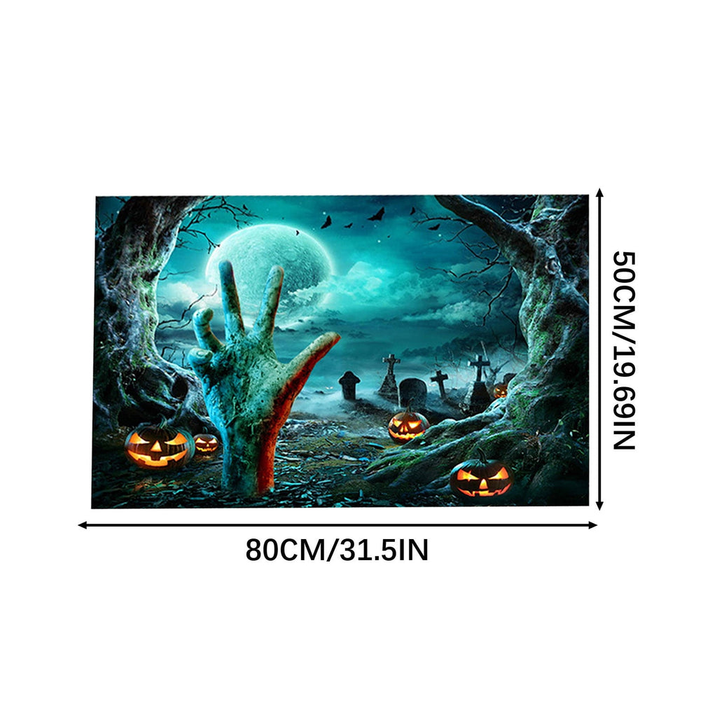 Halloween Decoration Front Door Mat Welcome,Halloween Floor Mat with Terrifying Theme, Skull And Blood Print Decoration, Entrance Door Floor Mat, Entrance Door Carpet
