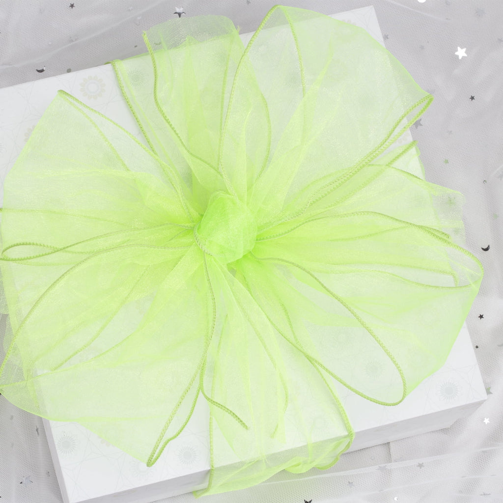 Joycrosso 1.5 Inch White Wired Organza Ribbon - 20 Yards Sheer Decorative Ribbon for Gift Wrapping, Wedding Decor, Christmas Tree, Crafts & DIY Projects