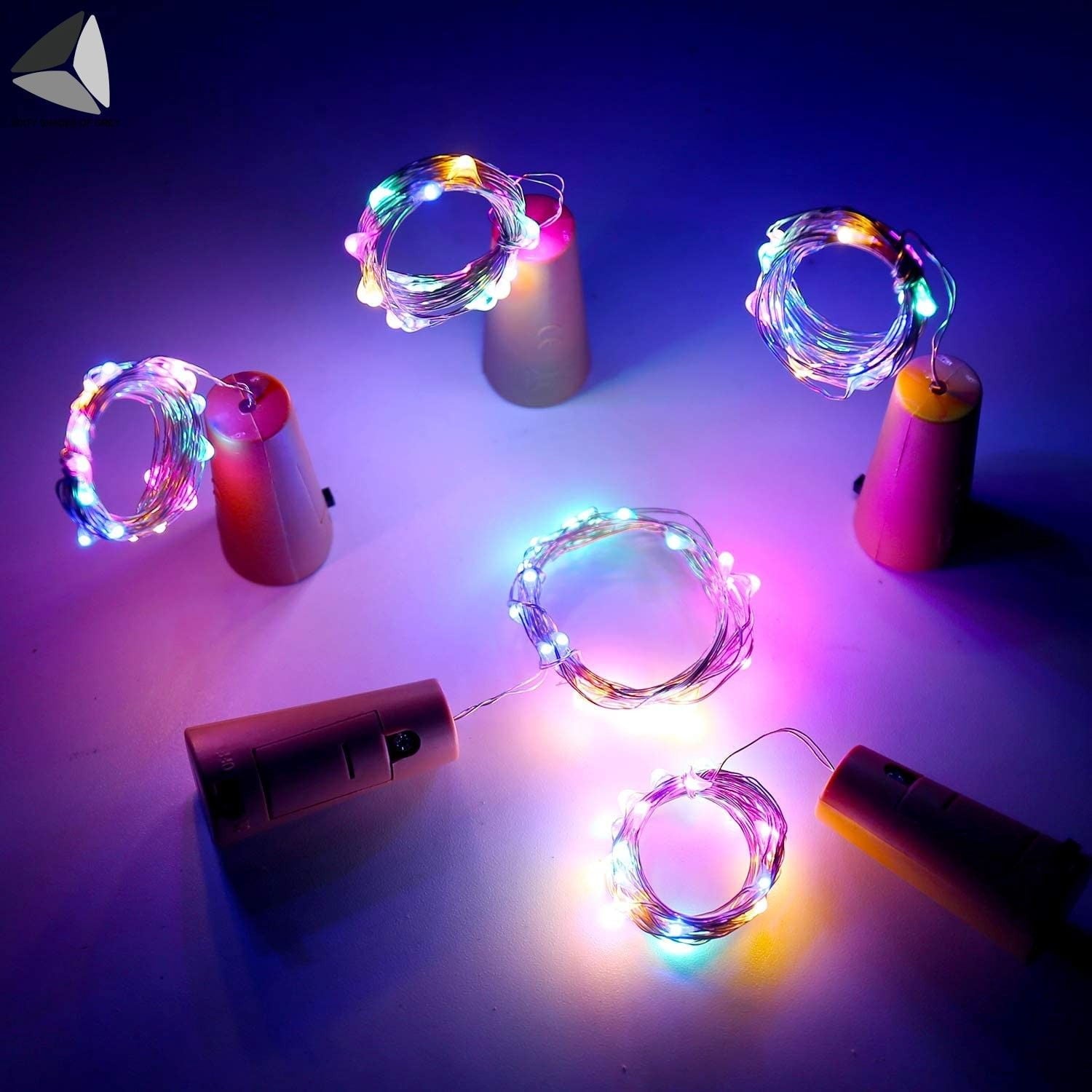 PULLIMORE Wine Bottle Lights with Cork Colorful, 15 LEDs Fairy Lights Battery Operated String Lights for Xmas Party Decor(Warm White, 2.46ft)