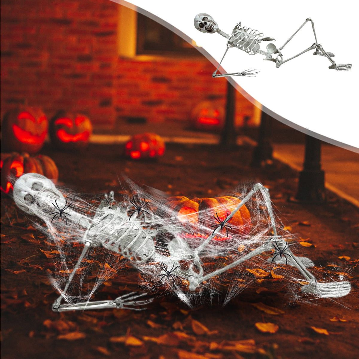 Halloween Skeleton Snake Prop Realistic Scary Serpent Decorative Ornament, Spooky Scene Setup Skeleton Decor Haunted House Party Prop, Home Shop Display Halloween Skeleton Holiday Ornament Gift