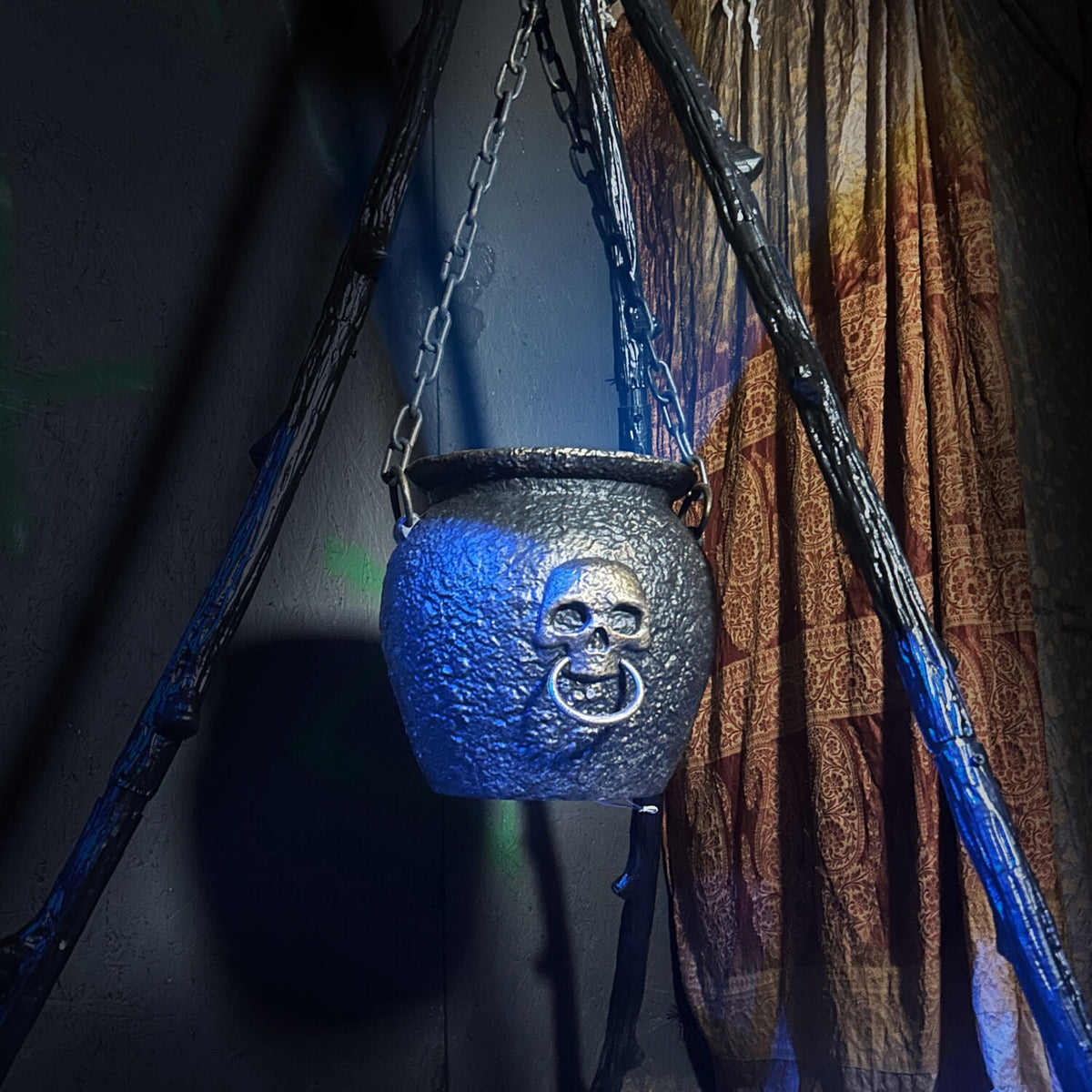 Haunted Hill Farm 4.7 ft Touch-Activated Animated Witch Cauldron Halloween Accessory, HHCAULDRON-1FLSA