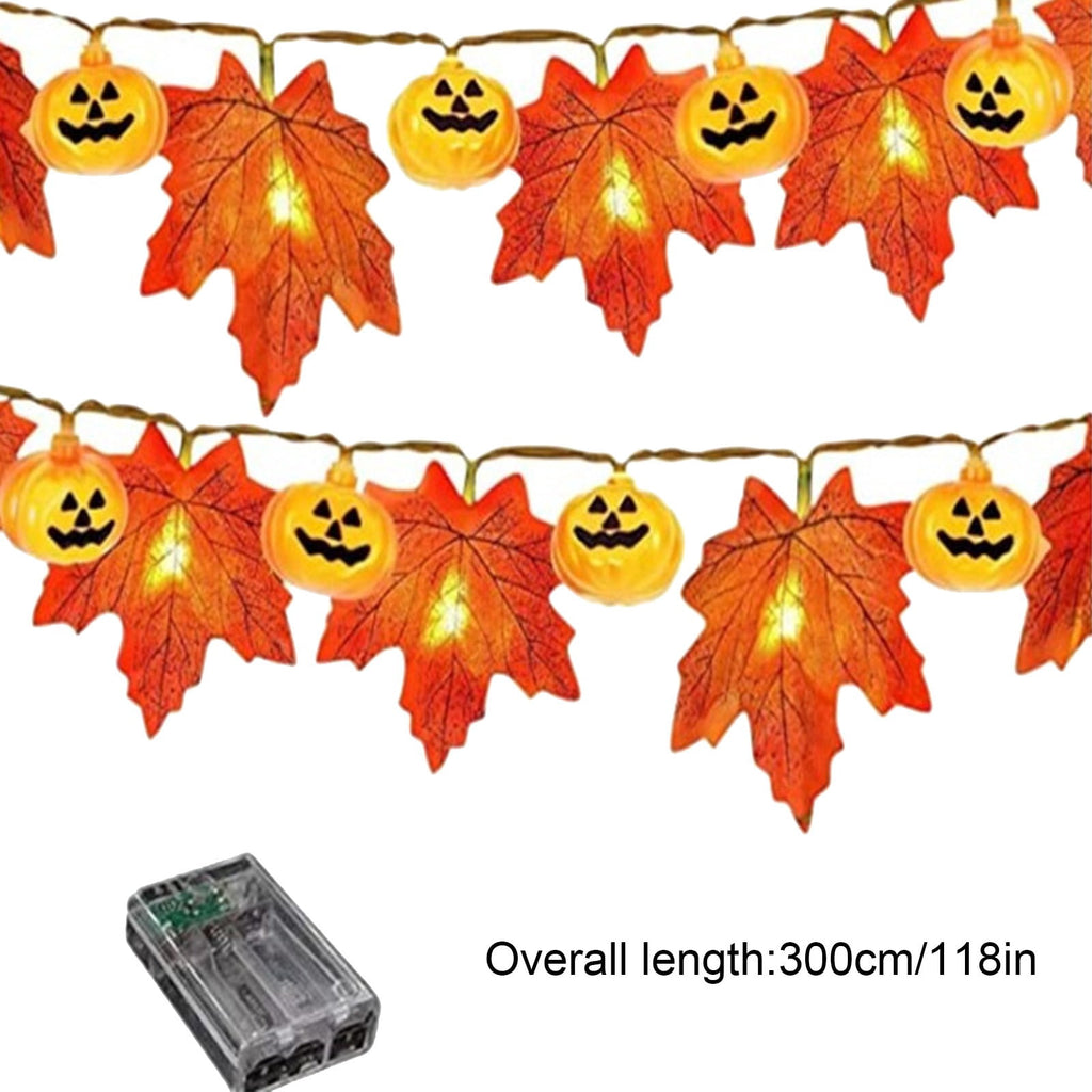 ASXITE Pumpkins Garland Lights Fall Decorations,String Lights Indoor Outdoor,Maple Leaf Pumpkin Lantern String Lantern String Thanksgiving Maple Leaf Lantern Halloween Pumpkin Decorative