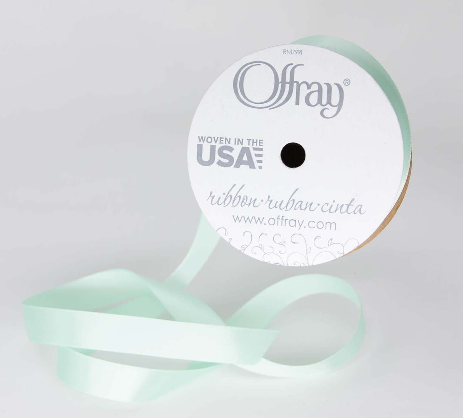 (3 pack) Offray Ribbon, Forest Green 5/8 inch Single Face Satin Polyester Ribbon, 18 feet