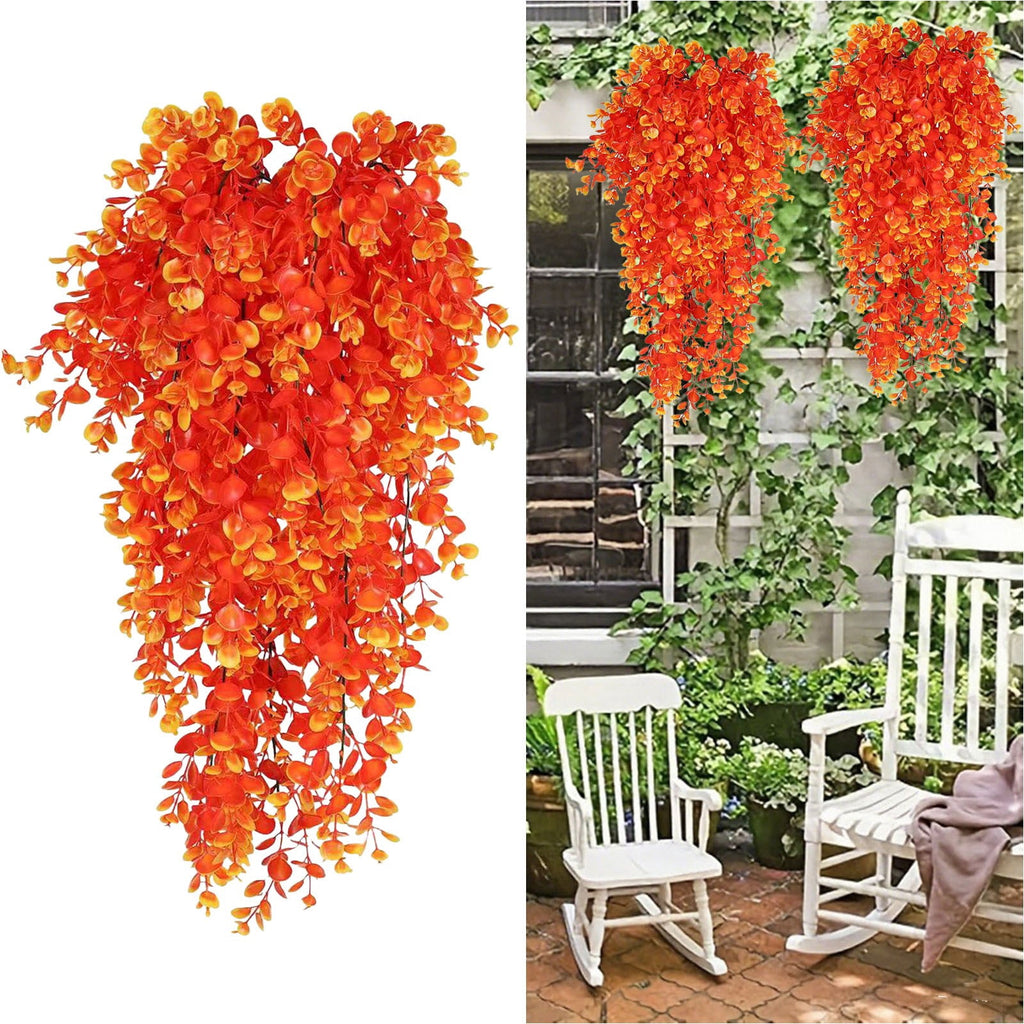 2-Pack Fake Hanging Plants, Faux Hanging Plant Artificial Greenery for Living Room Bedroom Boho Wall Shelf Indoor Outdoor Decor Artificial Hanging Plants