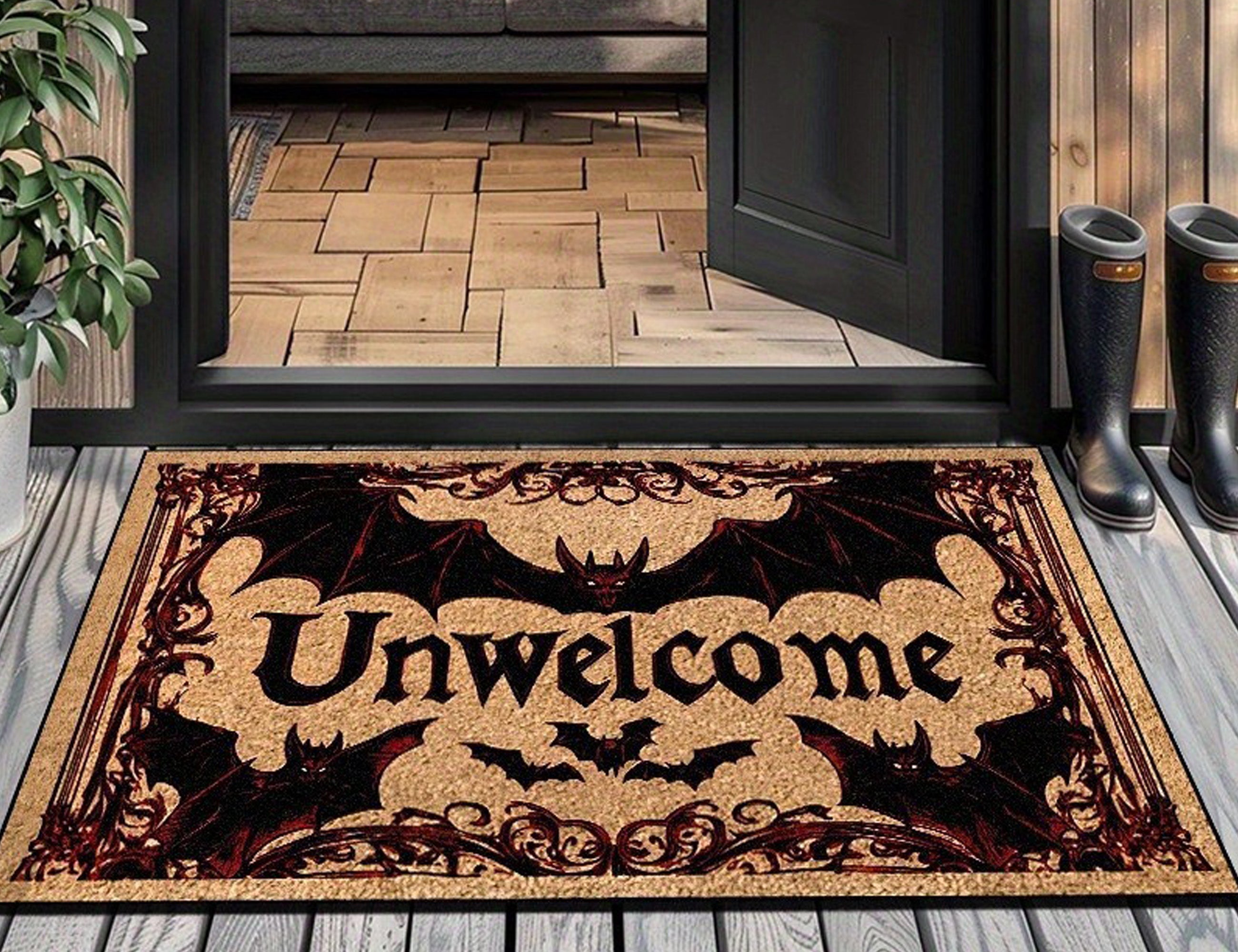 MYFLOCY Halloween Front Doormat 31x19 inch Indoor Outdoor Non Slip Floor Decoration ( Pumpkin Spooky )