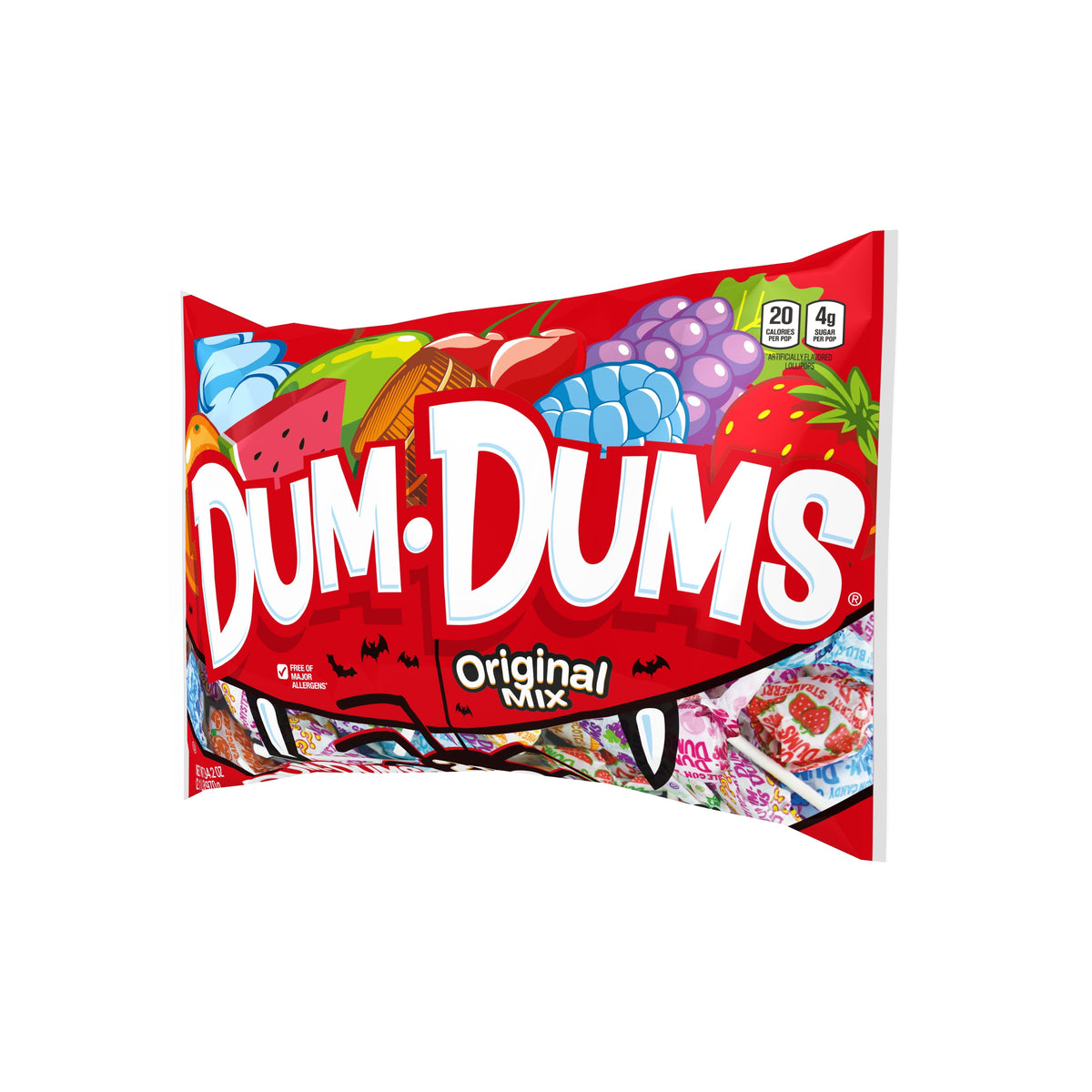 Dum Dums Original Mix Assorted Halloween Lollipops and Suckers, Hard Party Candy Bags, 200 Count