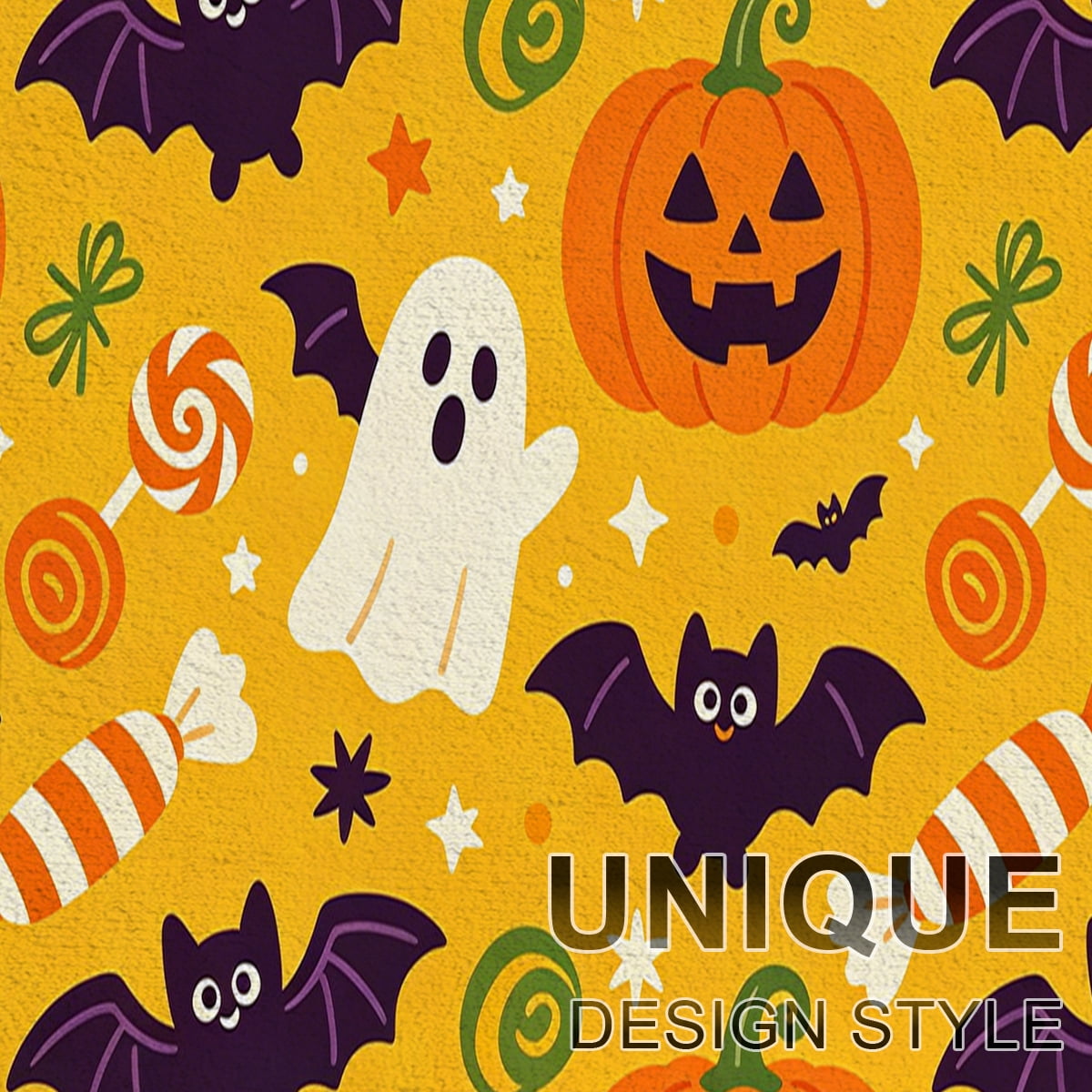 CCTFS Halloween Pumpkin Bat Candy 1Pc Flannel Mat and Kitchen Rugs,Soft Non-slip,Perfect for Home Bathroom