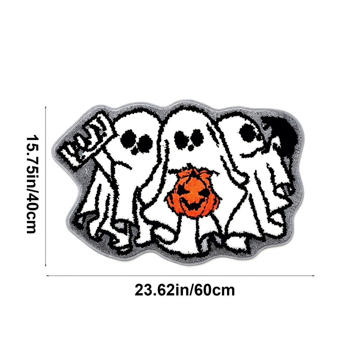 WWC Halloween Door Mat, 32x20 inch Halloween Decor Thick Non Slip Ghost doormat, Entryway Rug for Fall Party Indoor Outdoor Front Porch