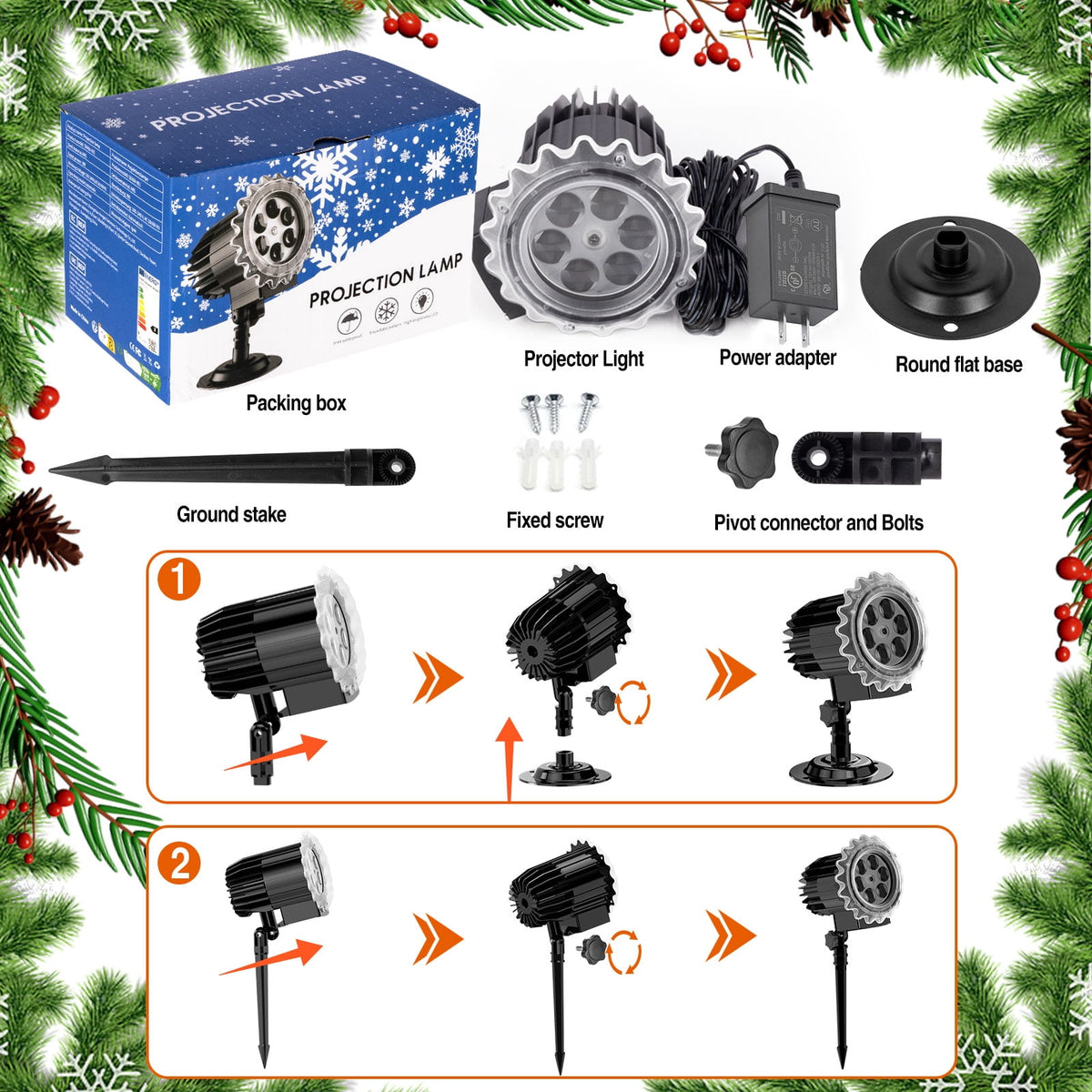 Small Owl Double-Tube Blizzard Projection light, holiday decoration ambient light, Christmas Halloween laser light, light show, waterproof function, indoor home, Christmas gift, wedding