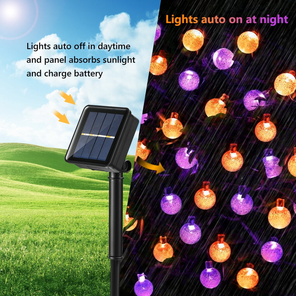 Toodour Solar String Lights Outdoor, 35.6ft 60 LED Waterproof Solar Powered Globe Patio Lights with 8 Modes for Garden Home Gazebo Yard Decorations (Warm White)