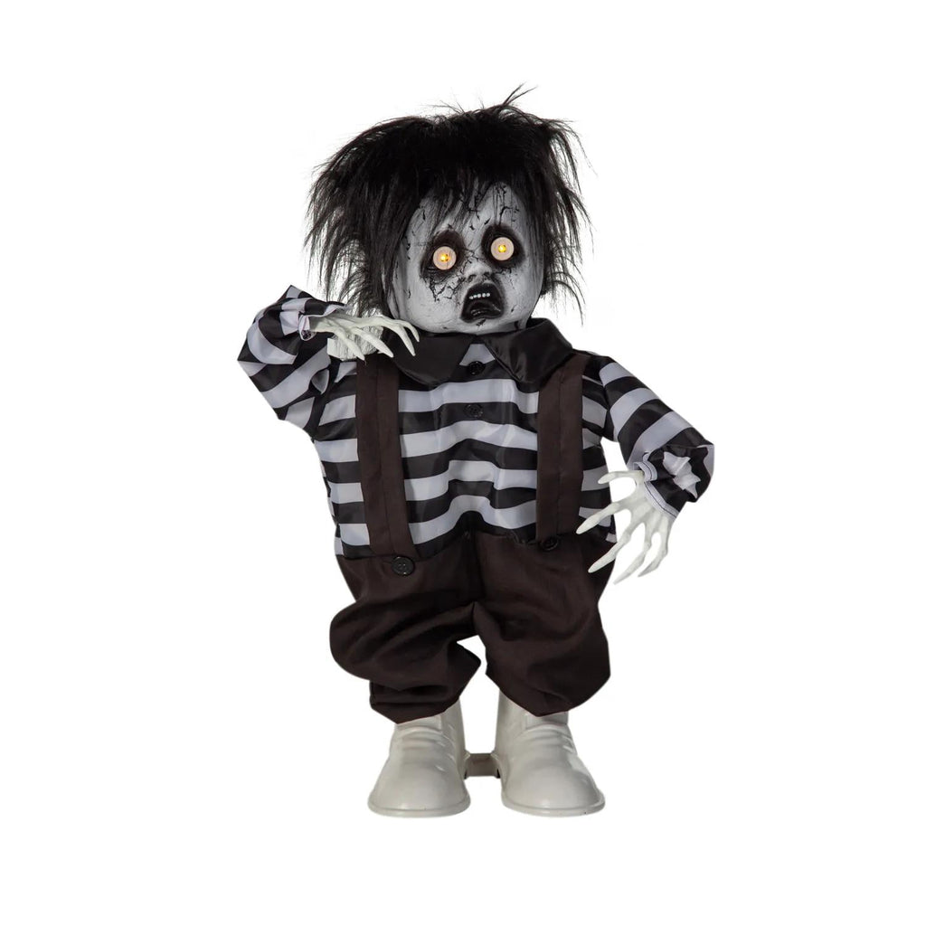 Morris Costumes 3 ft Standing Animated Black & White Leather Shoes Boy Decoration - Black