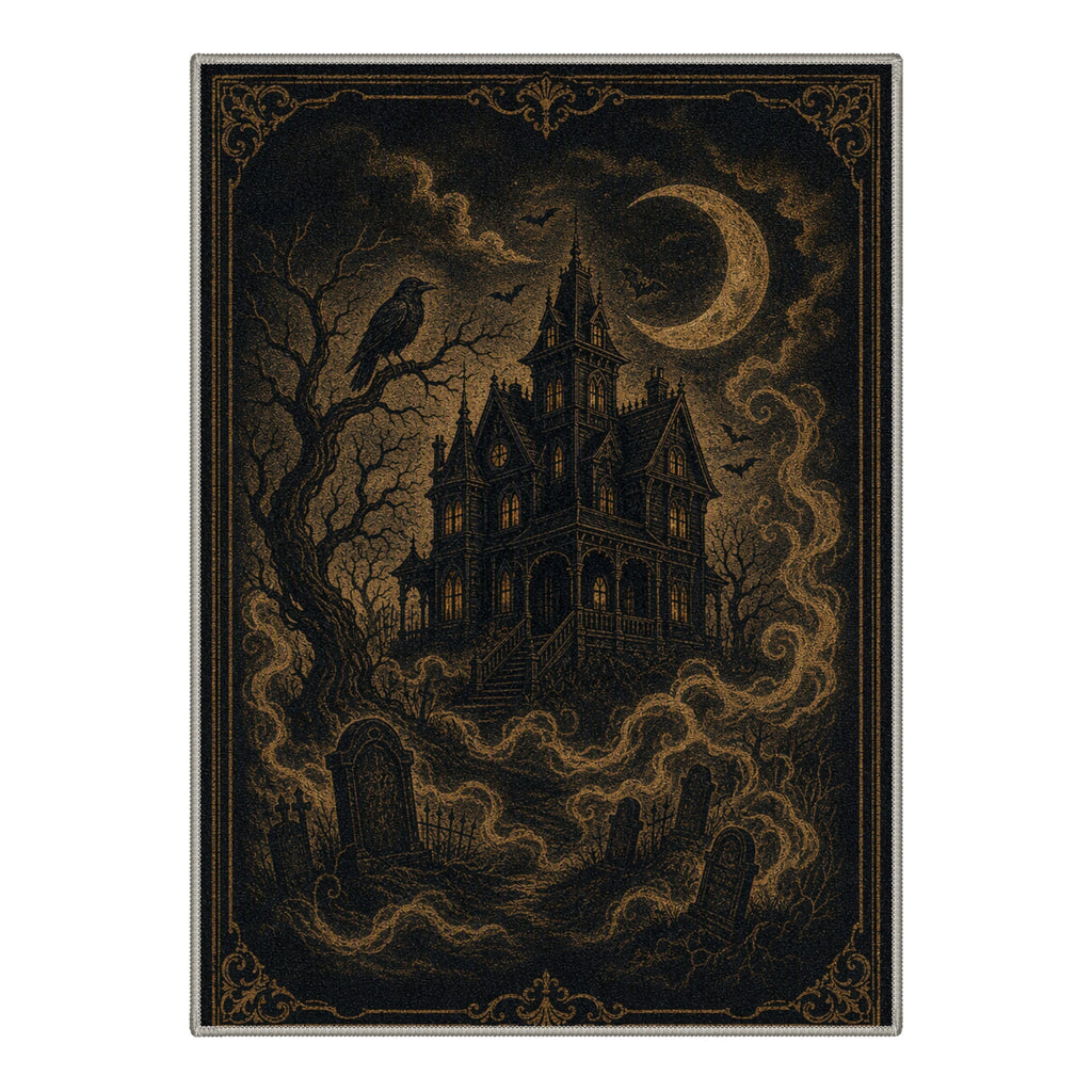 GENIMO 5'x7' Halloween Area Rug for Living Room, Washable Non Slip Soft Vintage Witch Indoor Rug for Bedroom Dining Room Home Office, Retro Sepia