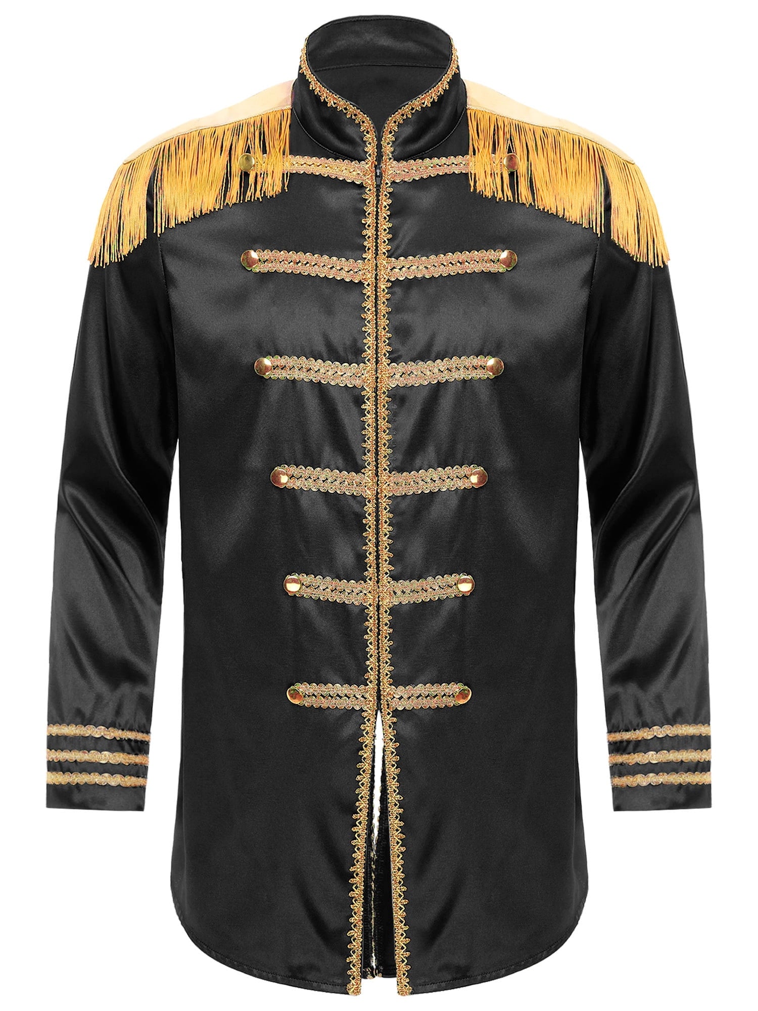 Eandarui Men's Halloween SGT Sergeant Pepper Costume Jacket Fancy Dress Hippie Music Star 1960s Shirt Red S