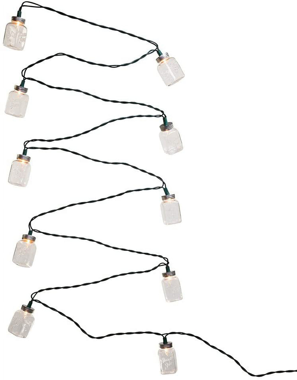 Kurt Adler UL 10-Light Clear Mason Jar Light Set