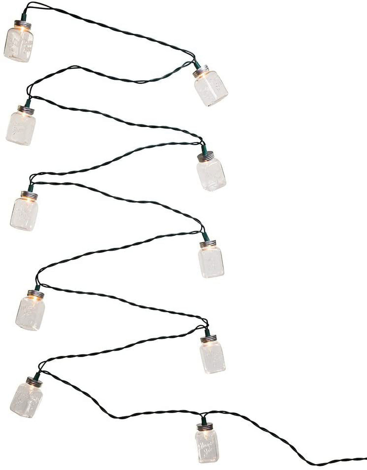 Kurt Adler UL 10-Light Clear Mason Jar Light Set