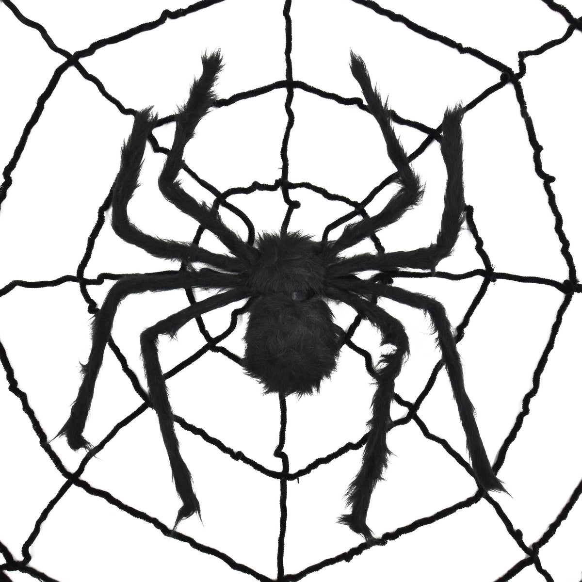 Giant Spider Web with Spider Decoration, Black, 8', Halloween by Way To Celebrate