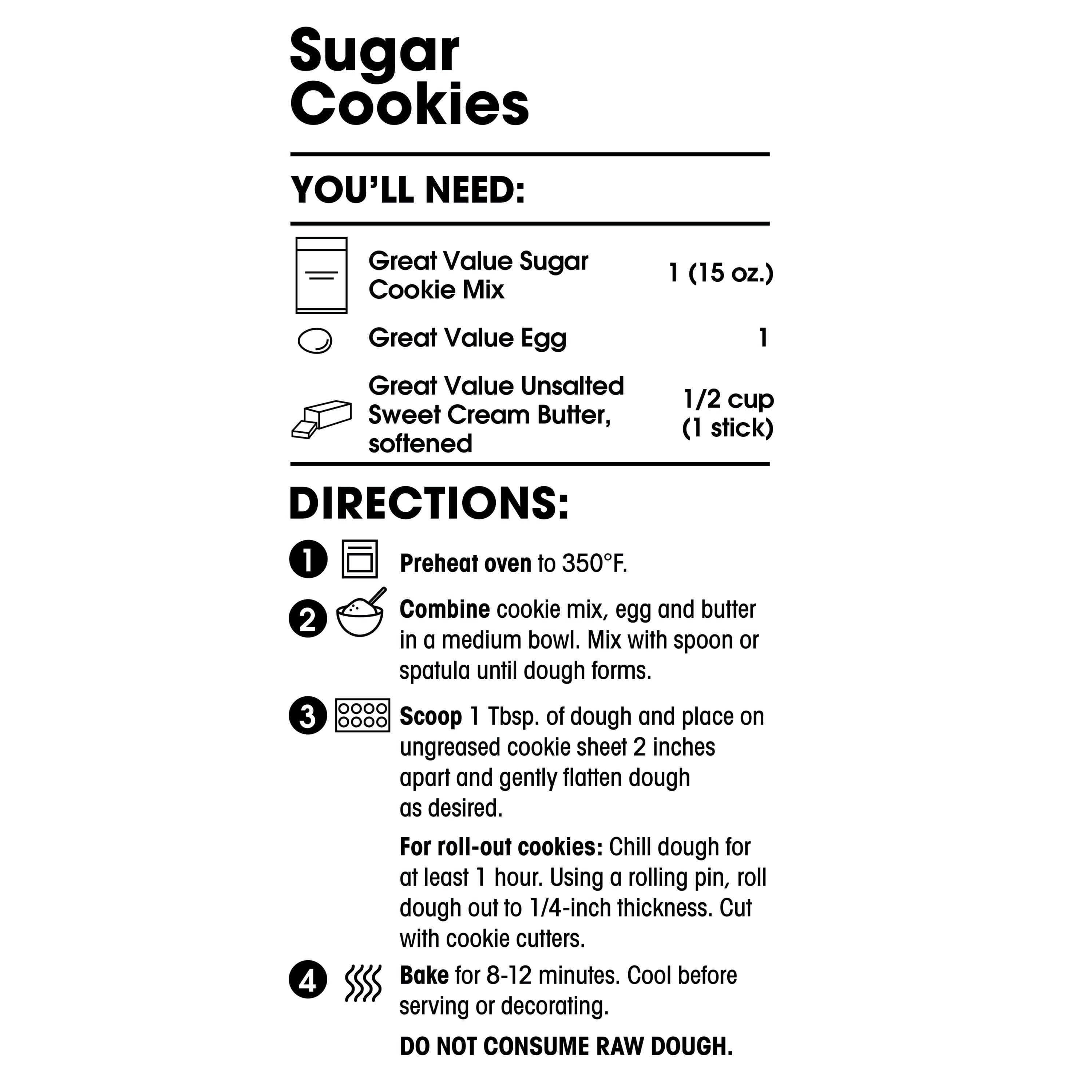 Great Value Sugar Cookie Mix, 15 oz