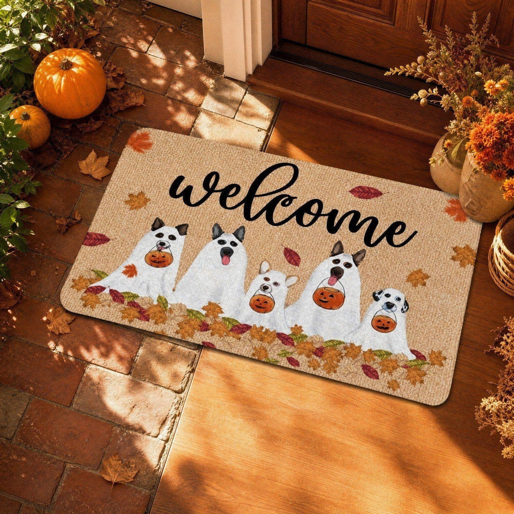 Halloween Doormat Vintage Retro Style Mat 23.6x15.7in Secure-Grip Absorbent Coir Look Entryway Rug for Front Porch Indoor Outdoor Decor by OVFUIZ