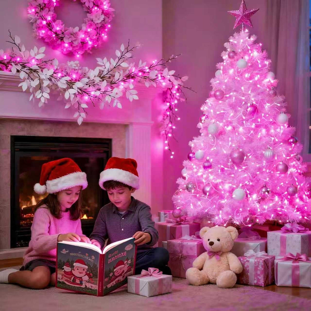 JMEXSUSS 200 LED Christmas Lights Indoor Outdoor, Connectable Warm White Christmas Tree Lights Clear Wire, 66 Ft Twinkle Fairy String Lights Plug in for Bedroom Wedding Christmas Tree Decorations