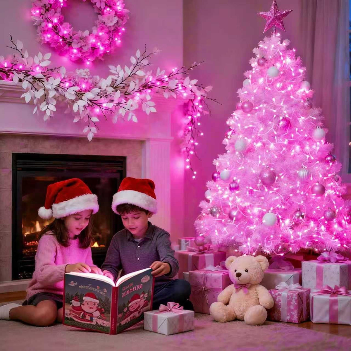 JMEXSUSS 200 LED Christmas Lights Indoor Outdoor, Connectable Warm White Christmas Tree Lights Clear Wire, 66 Ft Twinkle Fairy String Lights Plug in for Bedroom Wedding Christmas Tree Decorations