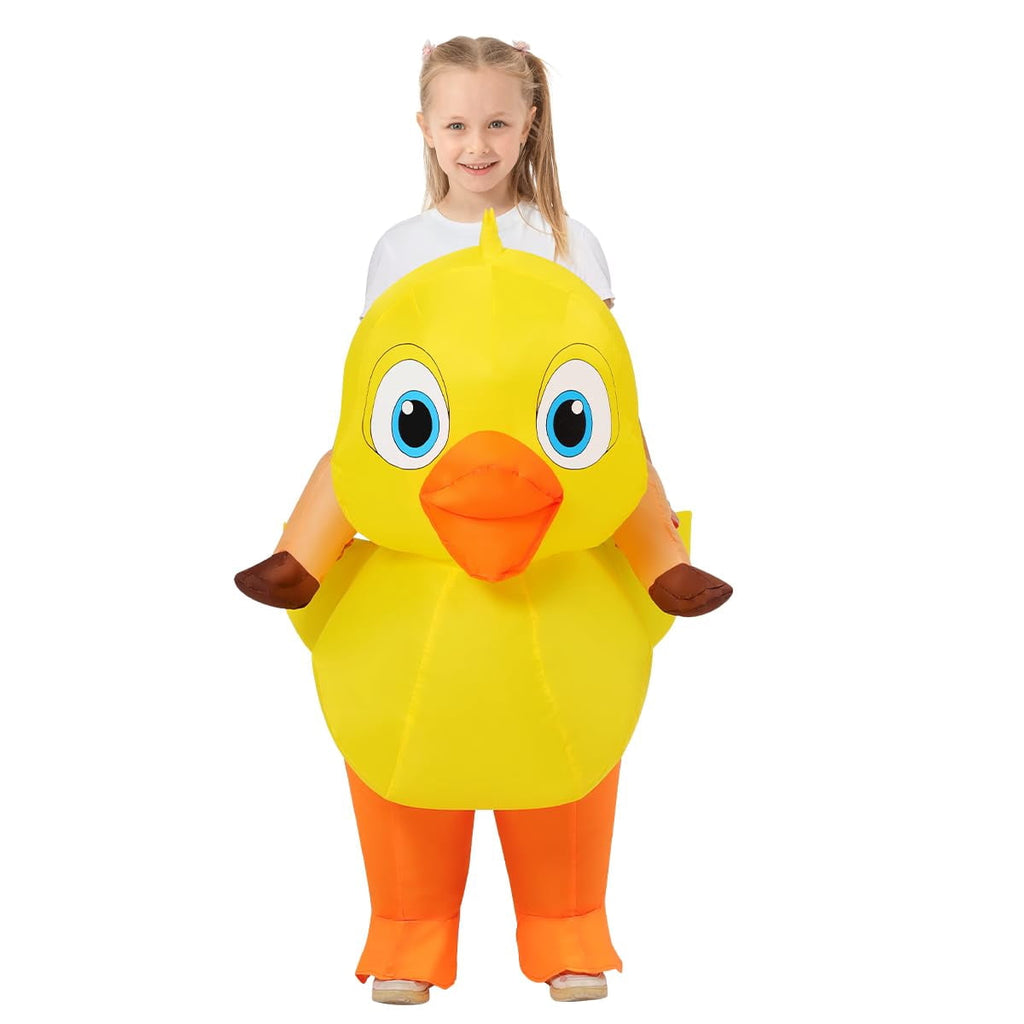 COMIN Inflatable Duck Costume for Kids Cute Blow up Duck Costume Funny Party Cosplay Halloween Costume for Unisex Boys Girls