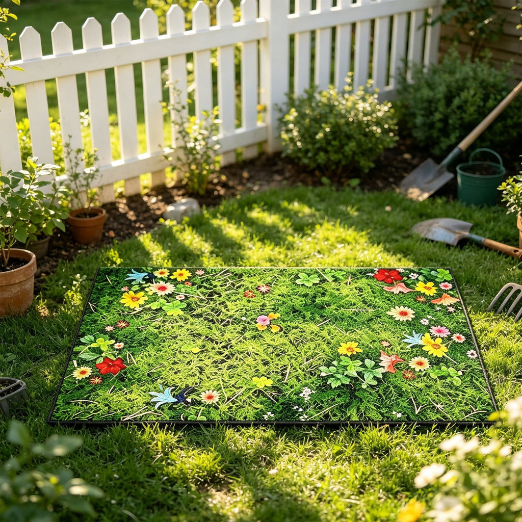Front Door Mat Indoor Outdoor Entrance Rug, Semicircular Entrance Mat, Half Round Waterproo Non-Slip Durable Rubber Doormat for Garage, Patio, 29.5 inch