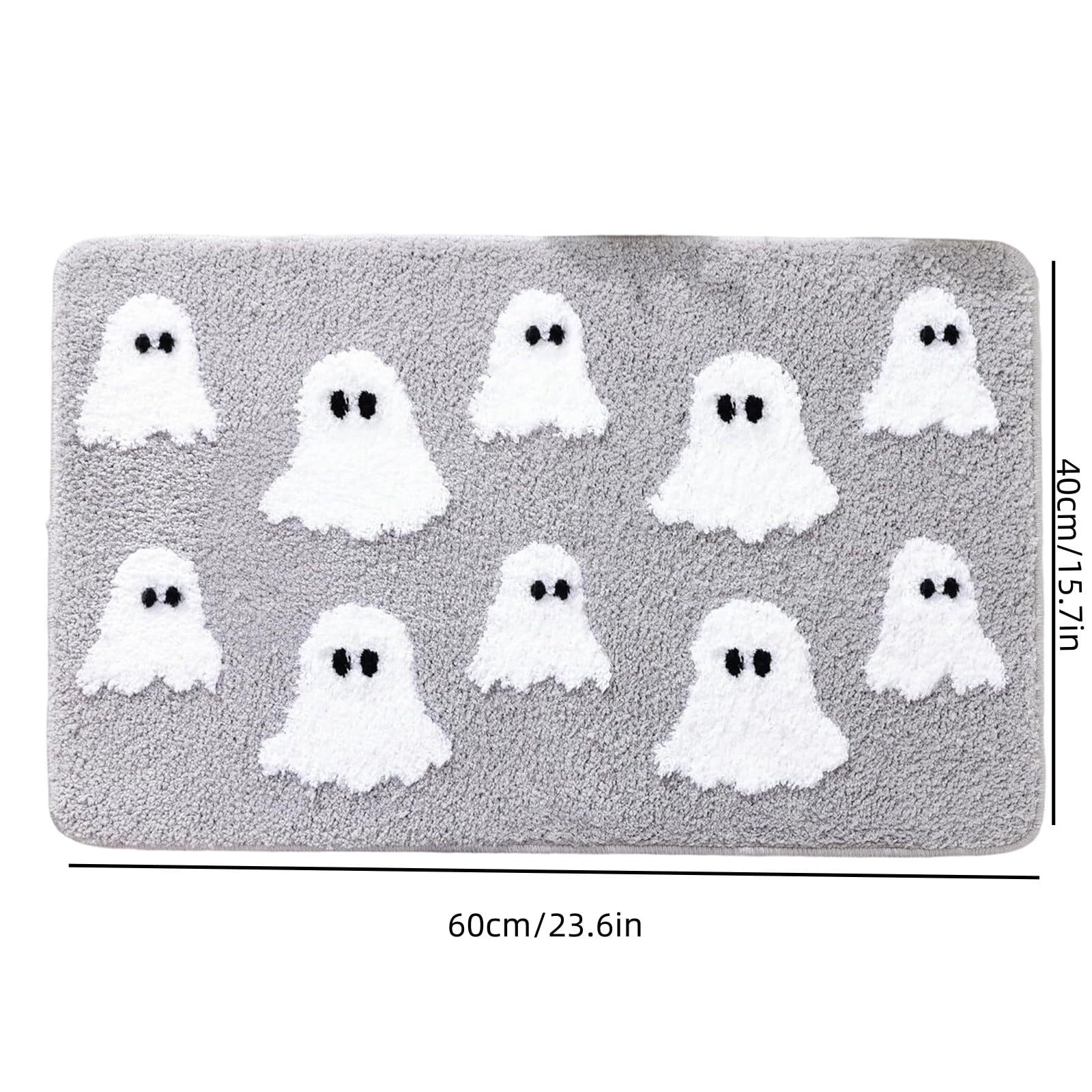 WWC Halloween Door Mat, 32x20 inch Halloween Decor Thick Non Slip Ghost doormat, Entryway Rug for Fall Party Indoor Outdoor Front Porch