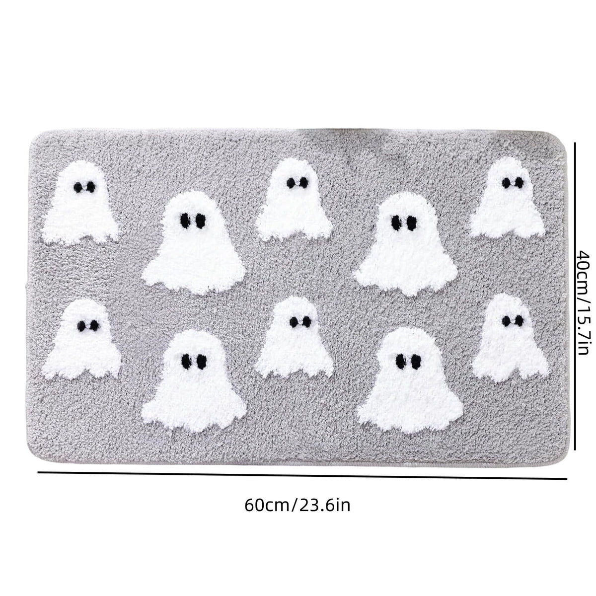 Halloween Ghost Door Mat, Cute Welcome Mat for Front Door Porch Entryway Haunted Outdoor Decor Spooky Decorative Entrance Doormat Non Slip Halloween Rug, 16" x 24"