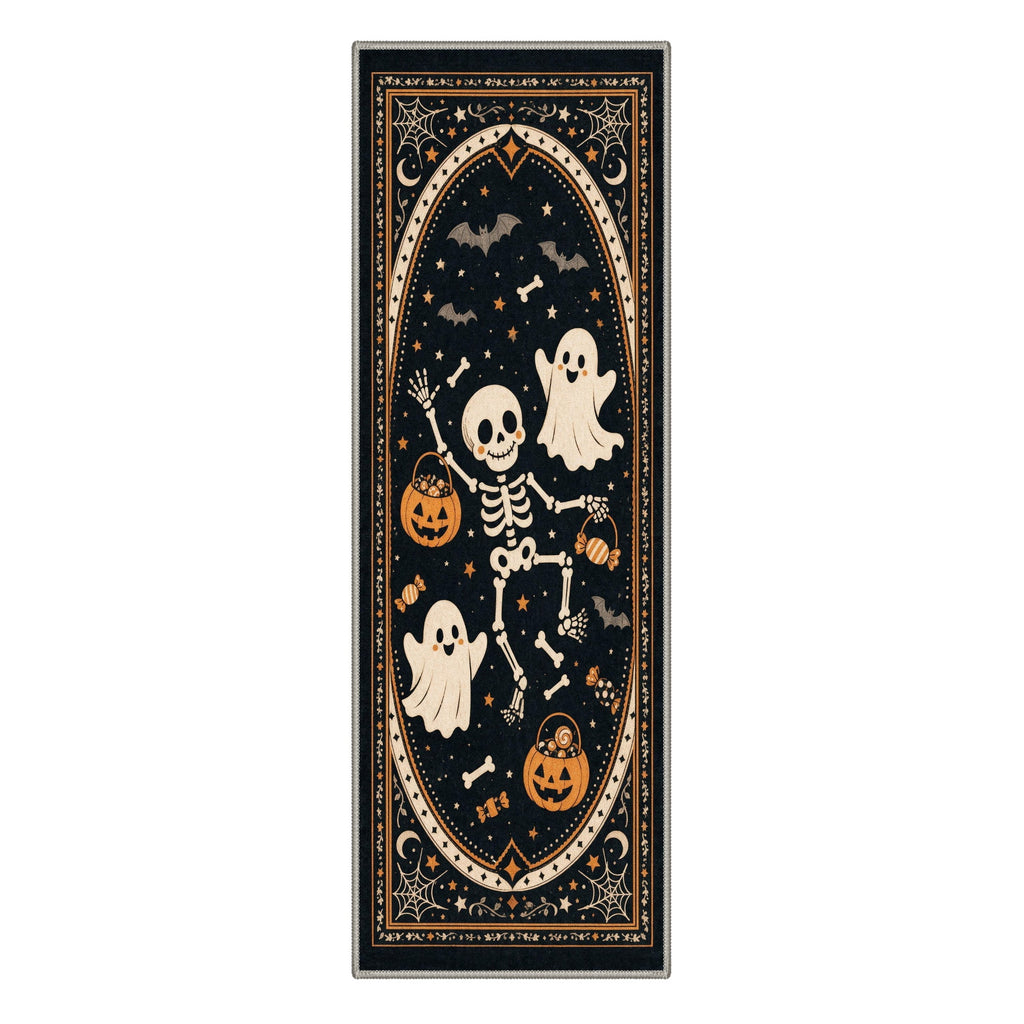 GENIMO 2'x7' Halloween Runner Rug, Washable Non Slip Soft Vintage Witch Indoor Outdoor Hallway Runner for Porch Patio Kitchen Entryway, Retro Sepia