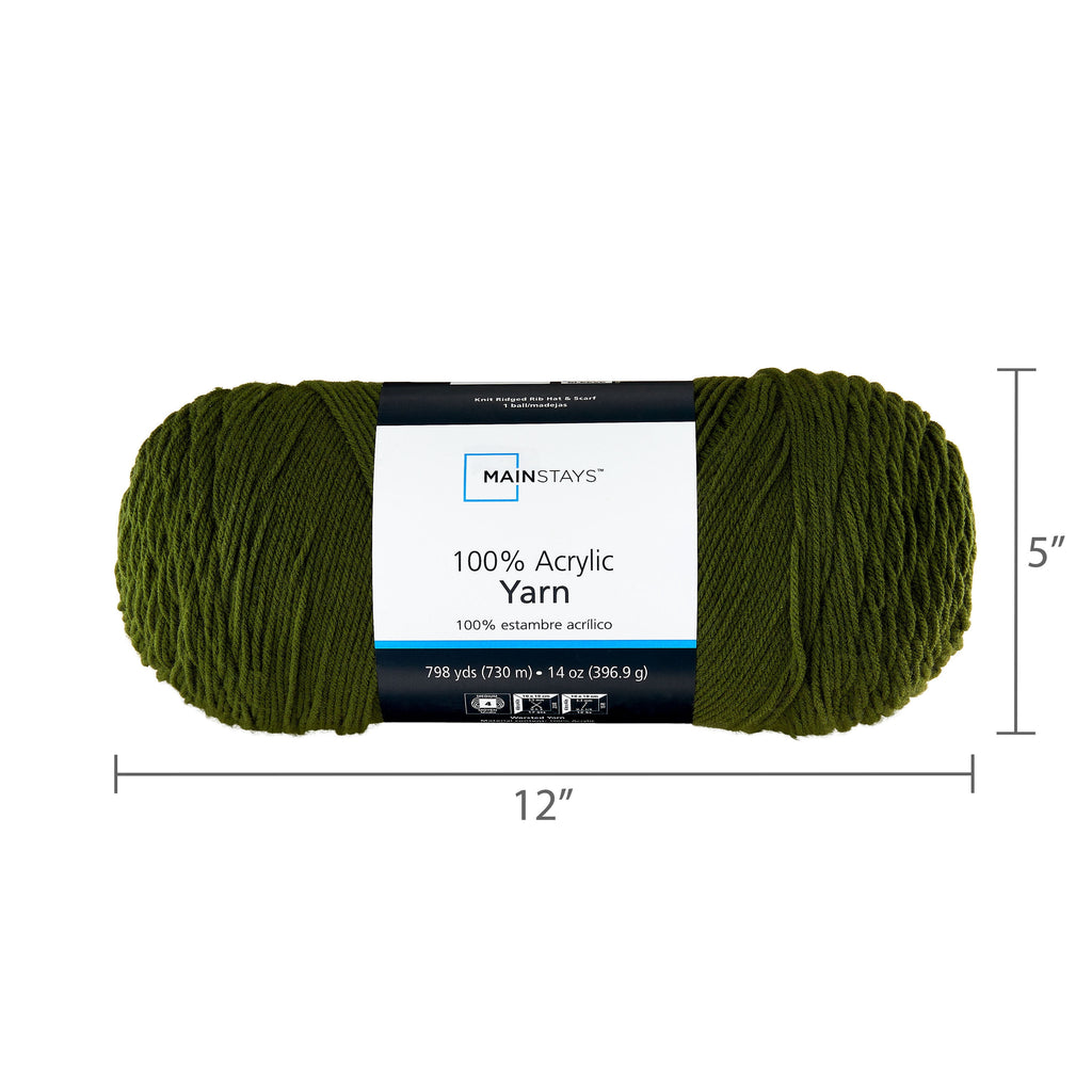 Mainstays Medium Acrylic Yarn, White, 14 oz, 798 yd