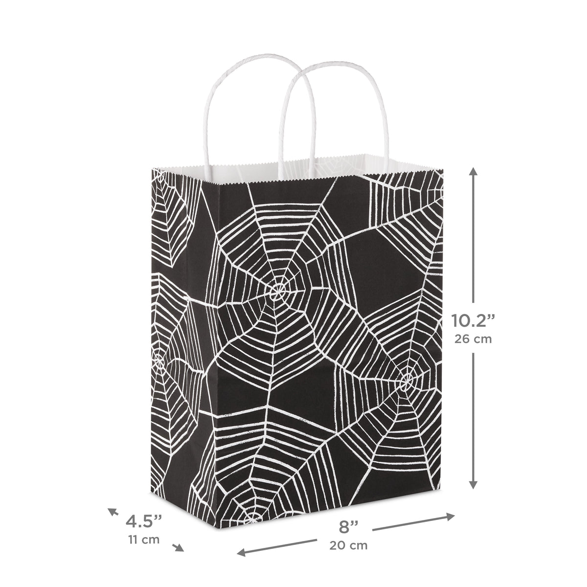 Hallmark Medium Halloween Gift Bag (Webs on Black), 1 Count